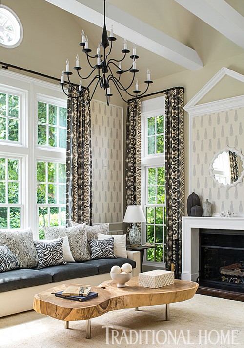 The living room of a Southampton Beach House designed by Young Huh