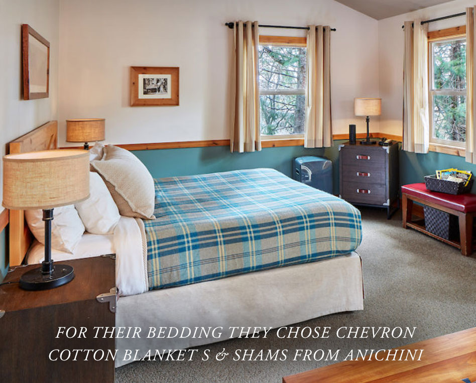 Anichini Hotel Bedding At The Evergreen Lodge - Rustic Cotton Chevron Blankets